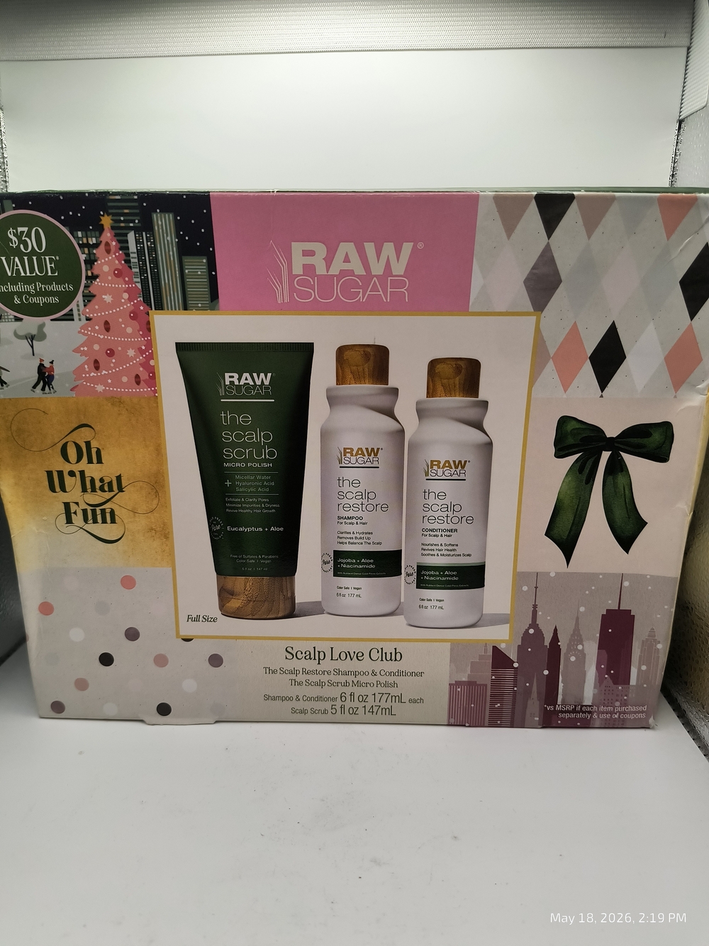 Raw Sugar Scalp Love Club Shampoo, Conditioner & Scalp Scrub Set Sealed NOS NOS